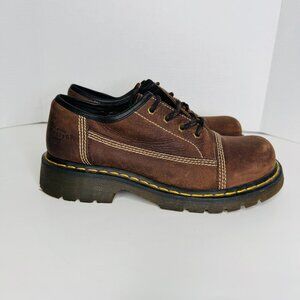 Dr. Marten's Brown Leather Lace Up Oxfords Mens 10 Chunky Bouncing Soles Air Cus